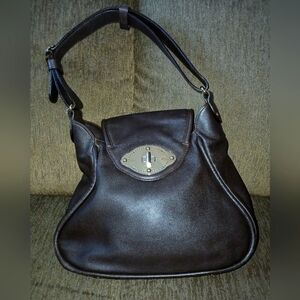 Vintage Escada brown leather shoulder bag